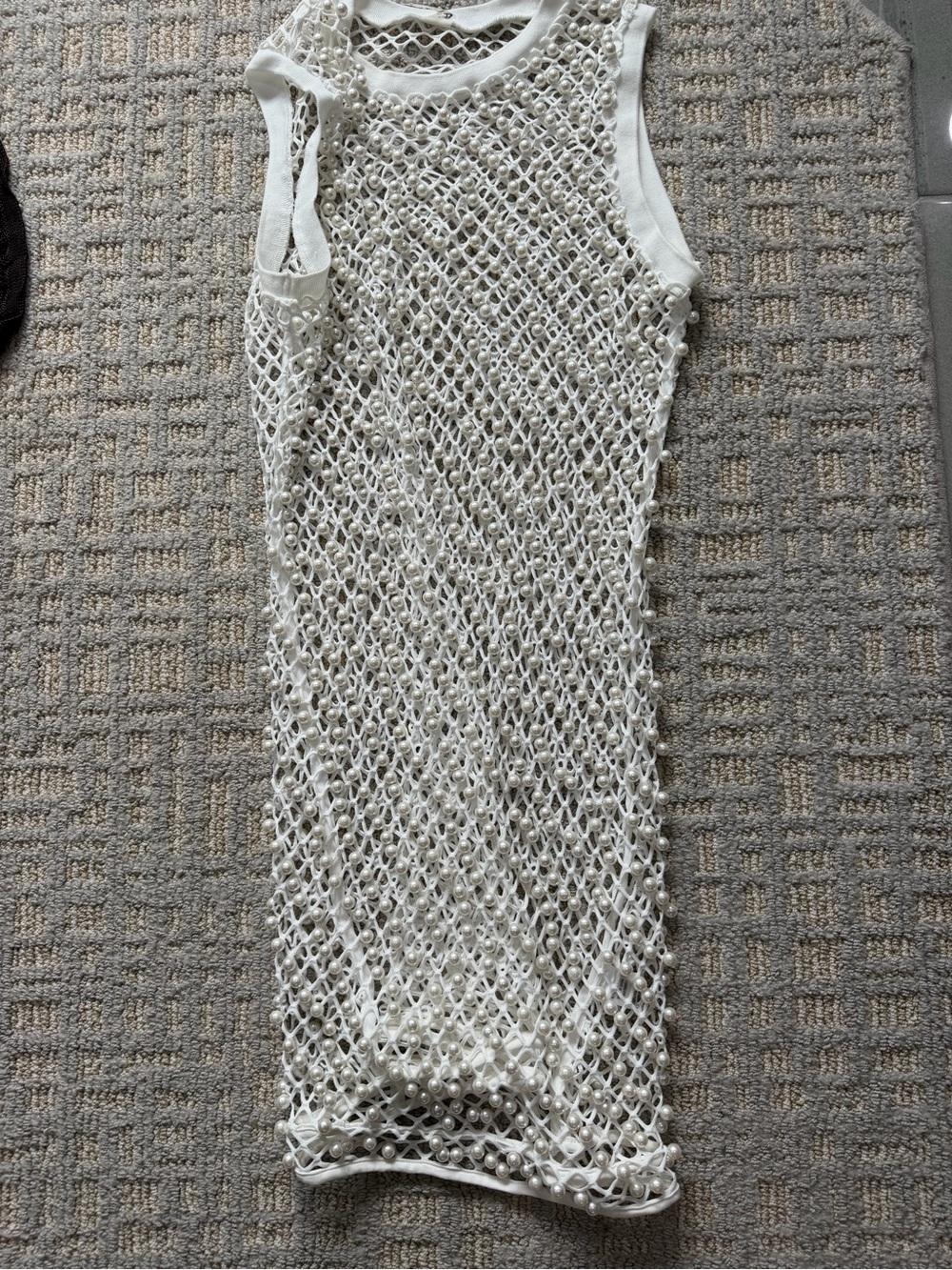 Women’s White Mesh Knit Skirt